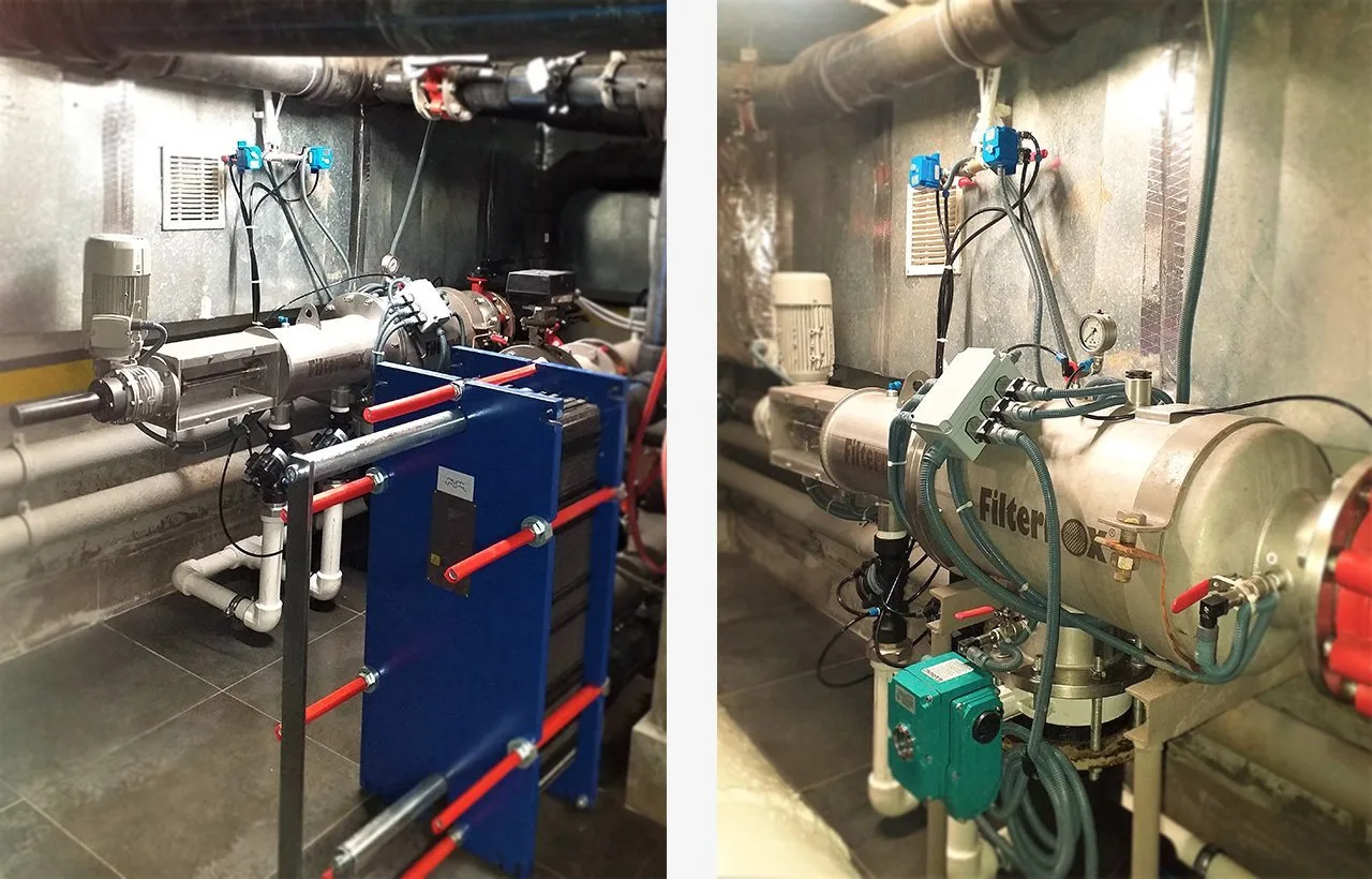 Isı eşanjörlerinden önce deniz suyu filtrasyonu